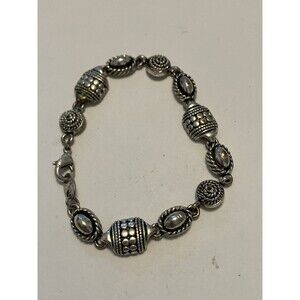 Avon Bracelet Silver Tone textured links 7" vintage 90s